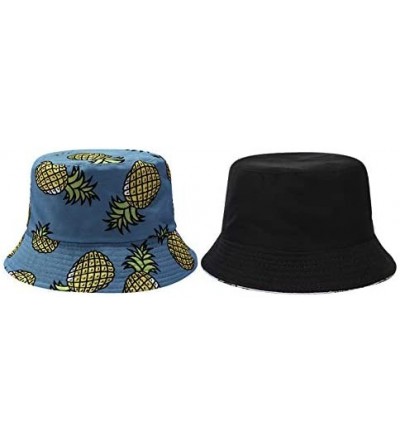 Bucket Hats Bucket Hat for Men and Women Pineapple Printed Classic Cotton Cap Floppy Hat for Safari Holiday Beach Vacation - ...