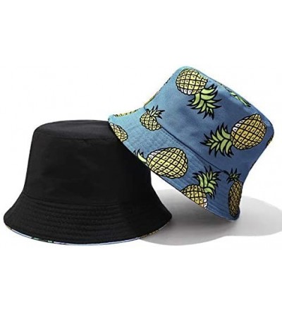 Bucket Hats Bucket Hat for Men and Women Pineapple Printed Classic Cotton Cap Floppy Hat for Safari Holiday Beach Vacation - ...