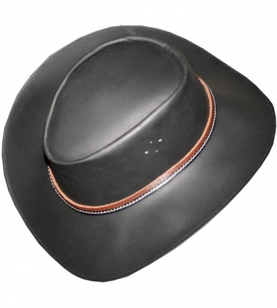Cowboy Hats Men's Urban Leather Cowboy Hat - Black - CO12ODT50NY $95.49