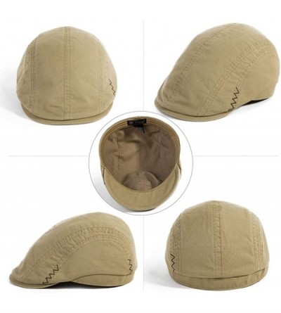 Newsboy Caps Mens Newsboy Flat Cap Vintage Gatsby Summer Driving Hunting Hat Adjustable 57-60CM - Khaki_16062 - CO18RR60XZ5 $...