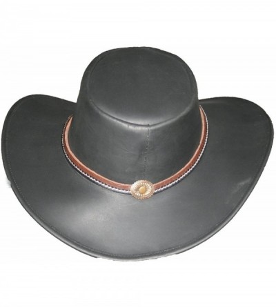 Cowboy Hats Men's Urban Leather Cowboy Hat - Black - CO12ODT50NY $37.51