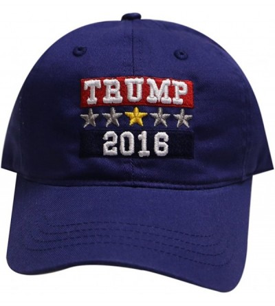 Baseball Caps Trump with the Stars Cotton Baseball Cap Navy - CL12CMXPC25 $15.36