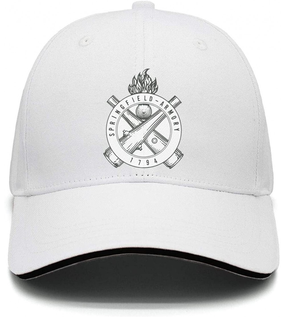 Baseball Caps Unisex Cap Trucker One Size Snapback-Springfield-Armory- Hat Professional - White-57 - CP18QWKX88C $19.22