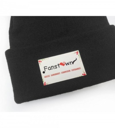 Skullies & Beanies Kpop Logo Beanie 3D Embroidery Knit Beanie hat with lomo Cards - Blackpink - CH188WQTINC $12.39
