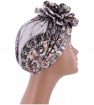 Skullies & Beanies African Printing Turban Cap Hairwrap Headwear Sleep Chemo Bonnet Hat Beanie for Women - Style 2 - CX199448...