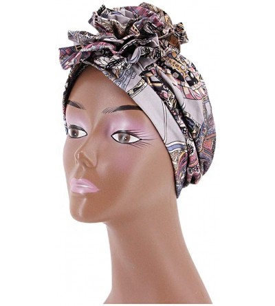 Skullies & Beanies African Printing Turban Cap Hairwrap Headwear Sleep Chemo Bonnet Hat Beanie for Women - Style 2 - CX199448...