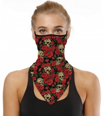 Balaclavas Women Seamless Bandana Triangle Face Scarf Ear Loops Neck Gaiter Cover- Motorcycle Face Bandana for Women Men - C1...