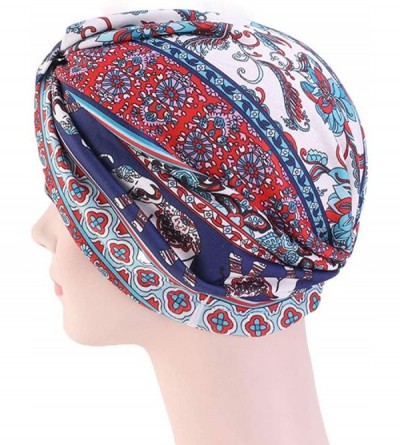 Skullies & Beanies Cotton Turbans Satin Liner Double-Layered Beanie Chemo Cap Sleep Bonnet - Red - CO18RWXY2CS $11.72