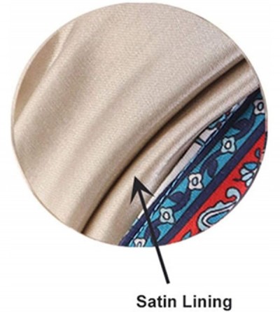 Skullies & Beanies Cotton Turbans Satin Liner Double-Layered Beanie Chemo Cap Sleep Bonnet - Red - CO18RWXY2CS $11.72