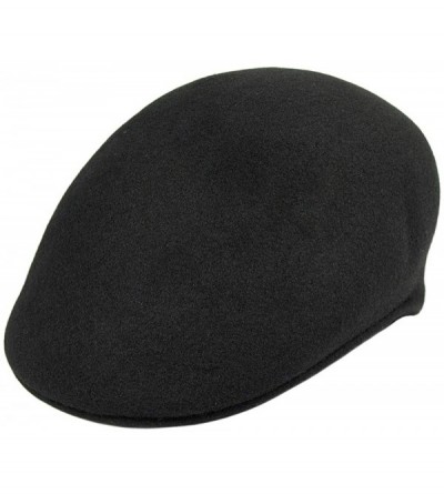 Newsboy Caps Wool Ascot Cap - Black - CF112MFU42H $20.05