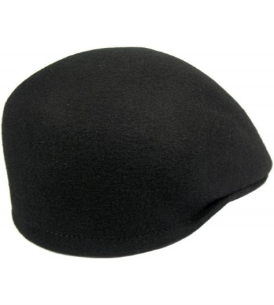Newsboy Caps Wool Ascot Cap - Black - CF112MFU42H $20.05
