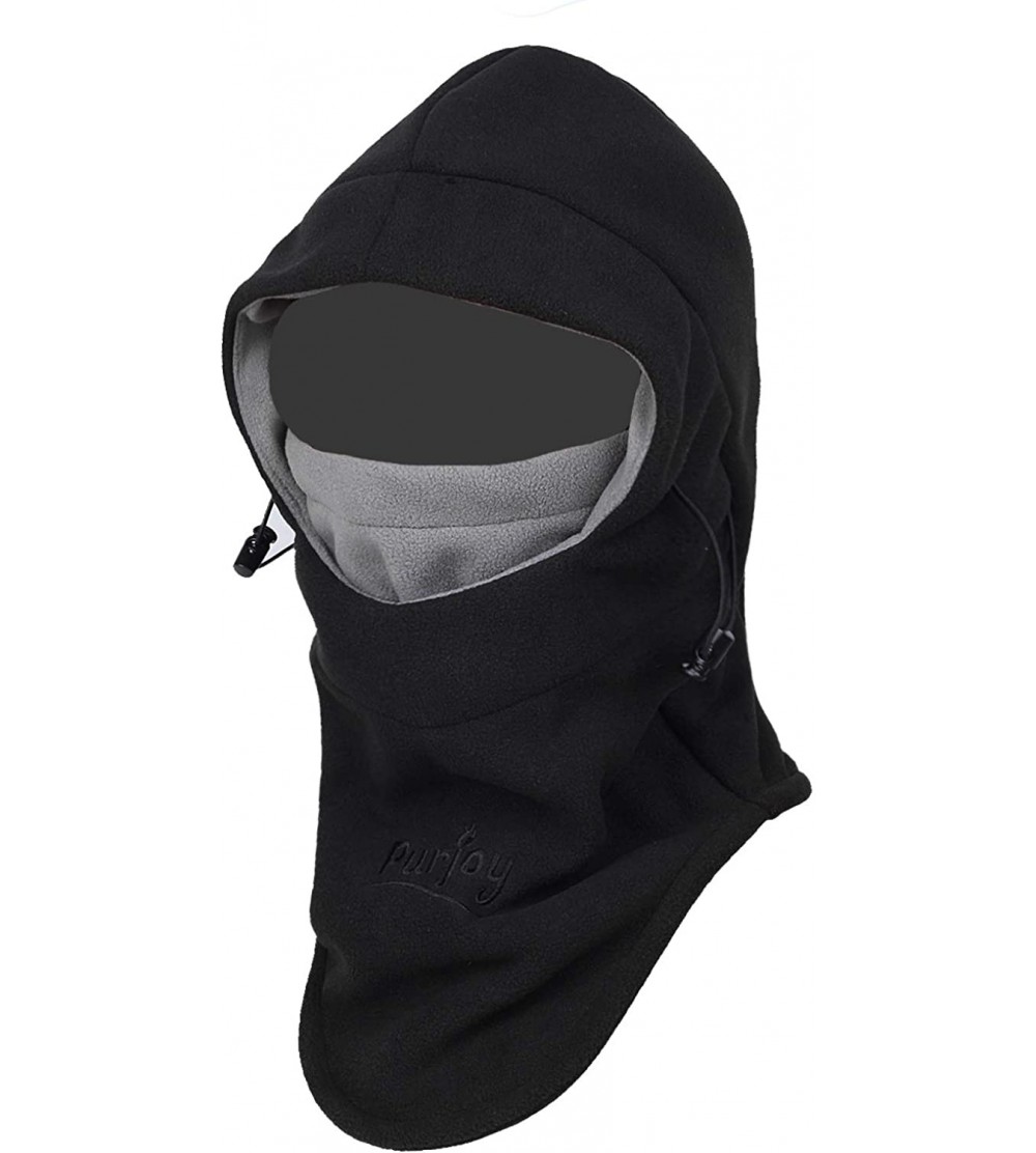 Balaclavas Warm Fleece Balaclava Ski Bike Full Face Mask Neck Warmer Winter Sports Cap - Black Grey2 - C41299W6U69 $13.00