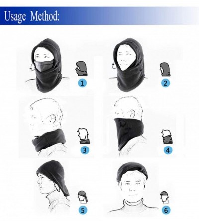 Balaclavas Warm Fleece Balaclava Ski Bike Full Face Mask Neck Warmer Winter Sports Cap - Black Grey2 - C41299W6U69 $13.00