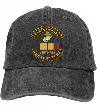 Baseball Caps USMC Car Combat Veteran Vietnam Denim Dad Hats Adjustable Baseball Cap - CO18XDN6H9C $31.60