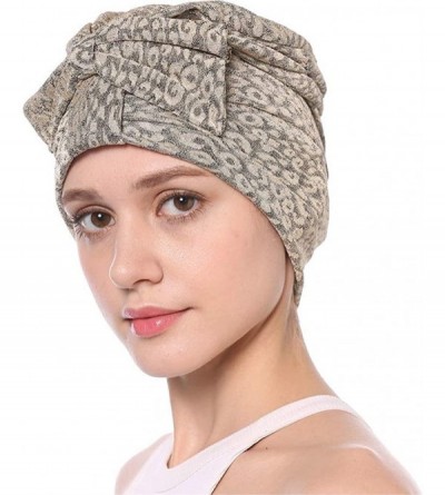 Skullies & Beanies Fashion Leopard Chemo Beanie Cap for Women Breathable Turban Headwraps for Sleeping Cancer Muslim Hair Los...