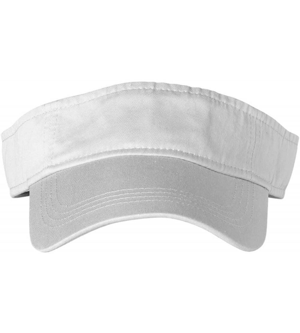 Visors Solid Low Profile Twill Visor (White) (ONE) - CU11M9BRC6P $6.88