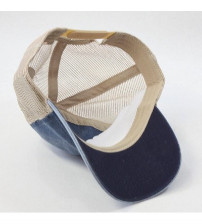 Baseball Caps Vintage Washed Cotton Soft Mesh Adjustable Baseball Cap - Navy/Navy/Khaki - CL12H3N27M7 $11.98