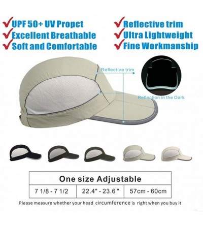 Sun Hats Unstructured UV Baseball Cap with Reflective Tape 22-24.4in - Light Gray - CO12HEQR4IF $13.01