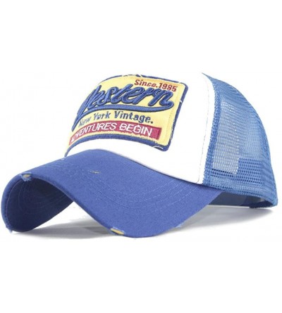 Baseball Caps Clearance Embroidered Summer Mens Cap Mesh Hats Casual Hip Hop Hats Baseball Caps Sun Hats - Blue - C718CZN2EXY...