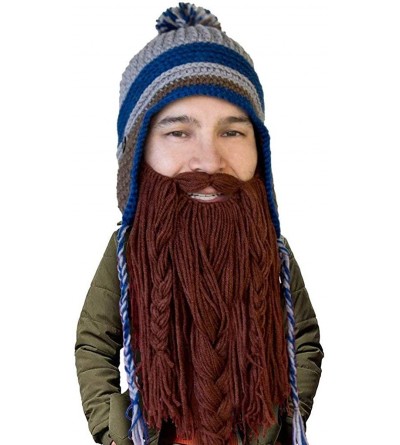 Skullies & Beanies The Original Barbarian Hearth Knit Beard Hat - Brown - CG12IQ8FMLB $28.64