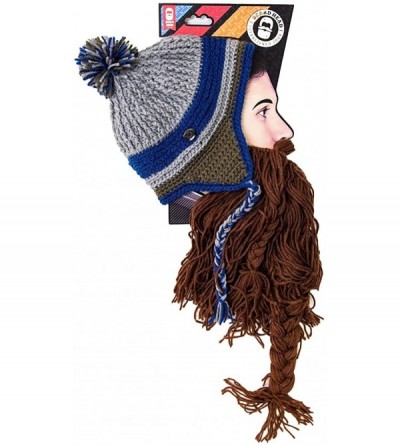 Skullies & Beanies The Original Barbarian Hearth Knit Beard Hat - Brown - CG12IQ8FMLB $28.64