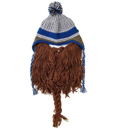 Skullies & Beanies The Original Barbarian Hearth Knit Beard Hat - Brown - CG12IQ8FMLB $28.64