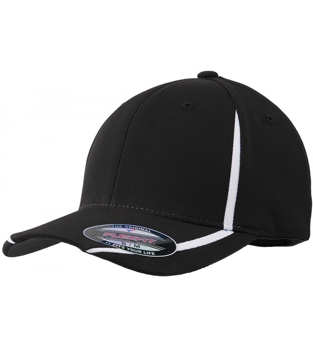 Baseball Caps Men's Flexfit Performance Colorblock Cap - Black/White - CC11DJAMZ6V $25.91