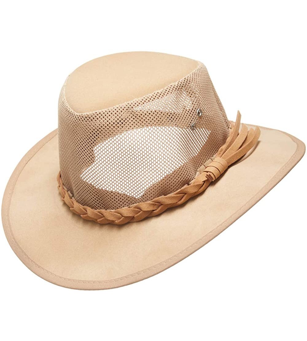 Sun Hats Mesh Sun Hat-Men's Straw Golf Soaker Cowboy Hats Summer Wide Brim Safari Fishing Outdoor for Dad - Natural - C318RHQ...