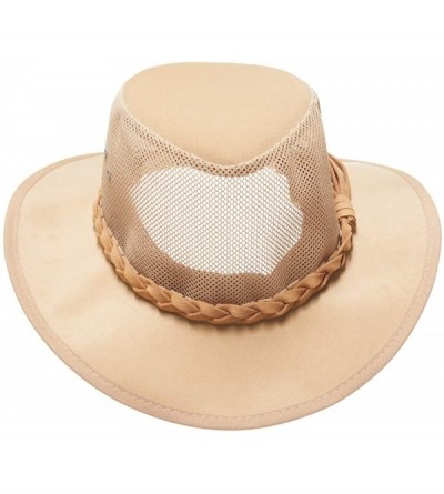 Sun Hats Mesh Sun Hat-Men's Straw Golf Soaker Cowboy Hats Summer Wide Brim Safari Fishing Outdoor for Dad - Natural - C318RHQ...