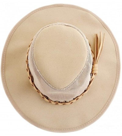 Sun Hats Mesh Sun Hat-Men's Straw Golf Soaker Cowboy Hats Summer Wide Brim Safari Fishing Outdoor for Dad - Natural - C318RHQ...