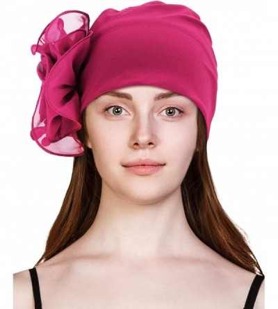 Skullies & Beanies Pieces Turban Flower Stretchy Vintage - CN18TMIGKN6 $11.09