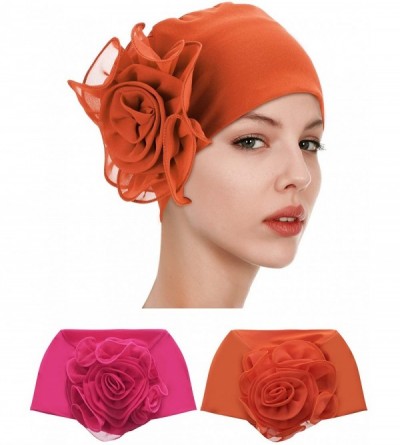 Skullies & Beanies Pieces Turban Flower Stretchy Vintage - CN18TMIGKN6 $11.09