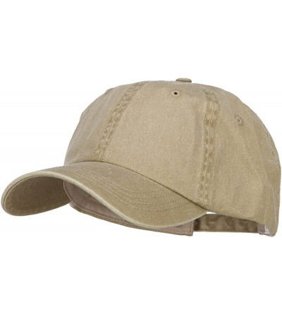 Baseball Caps Big Size Washed Pigment Dyed Cap - Khaki - CC18437N9U8 $28.81