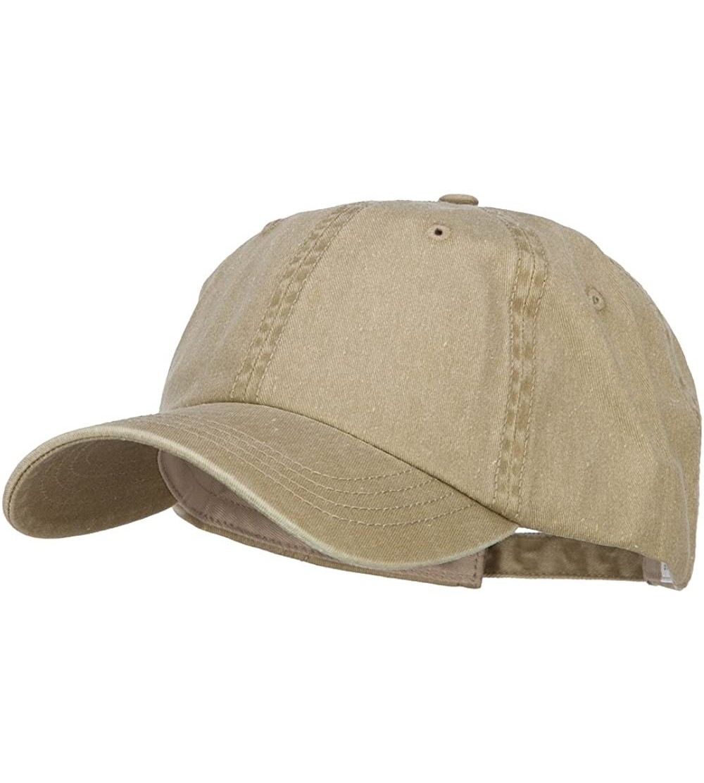 Baseball Caps Big Size Washed Pigment Dyed Cap - Khaki - CC18437N9U8 $28.81