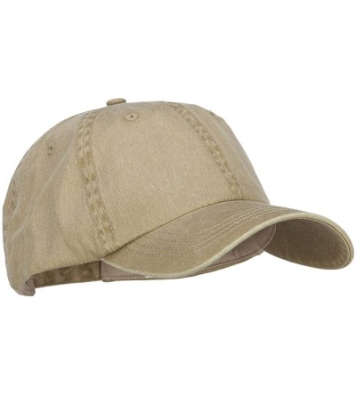 Baseball Caps Big Size Washed Pigment Dyed Cap - Khaki - CC18437N9U8 $28.81