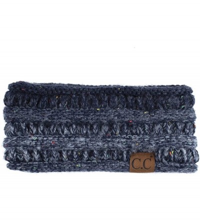 Headbands Stretch Ribbed Ear Warmer Head Band with Ponytail Holder (HW-21) (HW-817) (HW-826) - Ombre Navy - CS18AEMMZGG $15.53