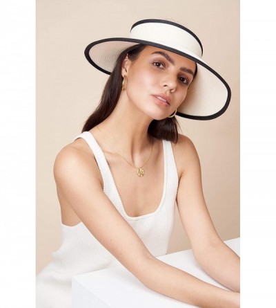 Sun Hats Vienna Visor Women's Summer Sun Straw Packable UPF 50+ Beach Hat - Ivory - CS194OKYSED $31.68