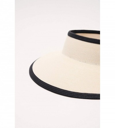 Sun Hats Vienna Visor Women's Summer Sun Straw Packable UPF 50+ Beach Hat - Ivory - CS194OKYSED $31.68