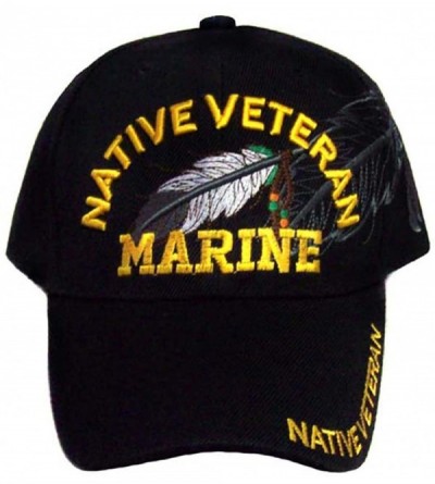 Baseball Caps Native Pride Native Veteran - Marine Embroidered Baseball Caps - Gifts (CapNp480 Z) - CO129EY844N $19.21