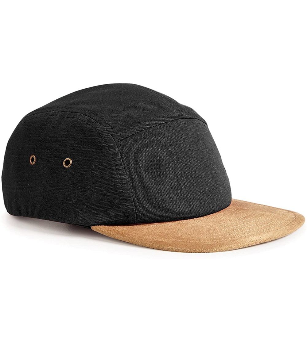 Baseball Caps Suede Peak 5 Panel Baseball Cap - Black - CE11JQZ93V9 $9.81