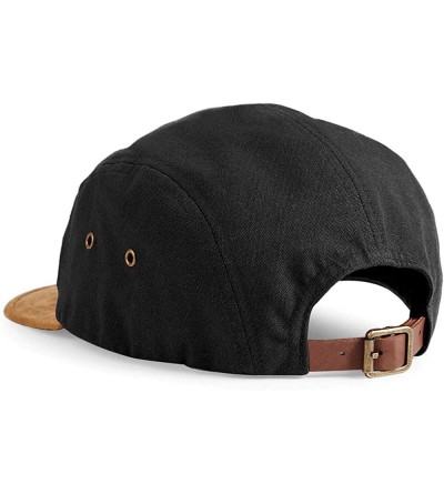 Baseball Caps Suede Peak 5 Panel Baseball Cap - Black - CE11JQZ93V9 $9.81