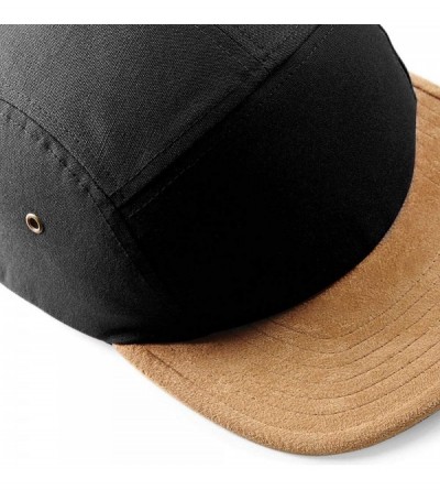 Baseball Caps Suede Peak 5 Panel Baseball Cap - Black - CE11JQZ93V9 $9.81