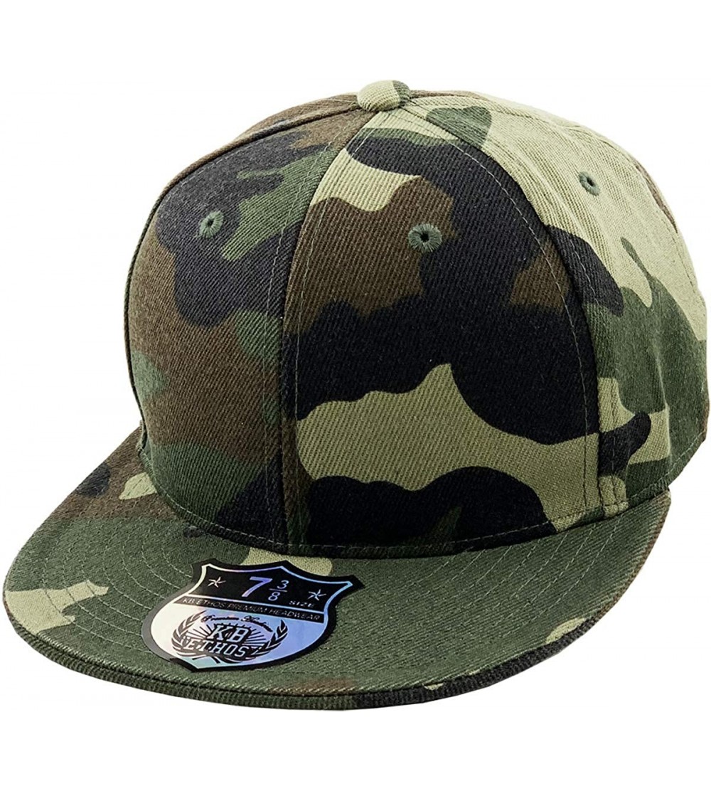 Baseball Caps The Real Original Fitted Flat-Bill Hats True-Fit - 09. Woodland Camouflage - CV11JEIBSKR $12.95