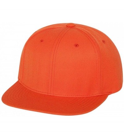 Baseball Caps 6-Panel Structured Flat Visor Classic Snapback (6089) - Orange - C211CYQ742R $7.40