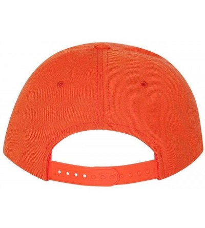 Baseball Caps 6-Panel Structured Flat Visor Classic Snapback (6089) - Orange - C211CYQ742R $7.40