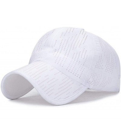 Baseball Caps Plain Breathable Quick Drying Baseball Cap Mesh Sun Hat for Baseball Golf Fishing Outdoor Hats - White - CY18U6...