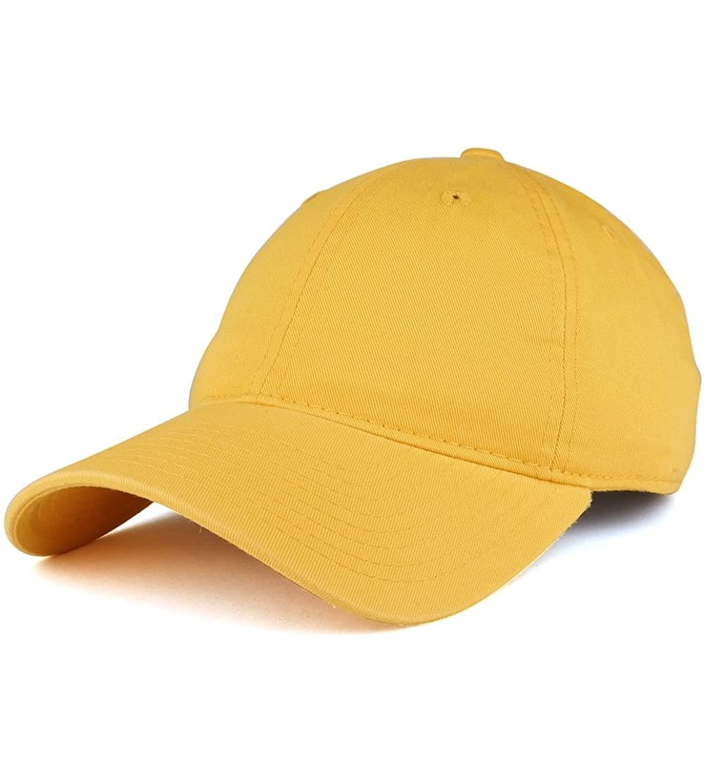 Baseball Caps Low Profile Vintage Washed Cotton Baseball Cap Plain Dad Hat - Mustard - C718652YGQO $14.94