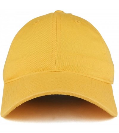 Baseball Caps Low Profile Vintage Washed Cotton Baseball Cap Plain Dad Hat - Mustard - C718652YGQO $14.94