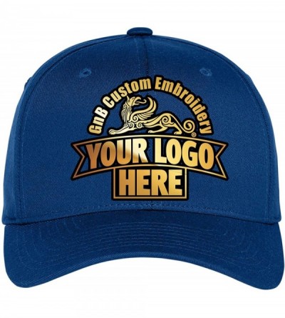 Visors Custom Hat 6277 and 6477 Flexfit caps Embroidered. Place Your Own Logo or Design - Royal - C118G9QUA3G $63.40