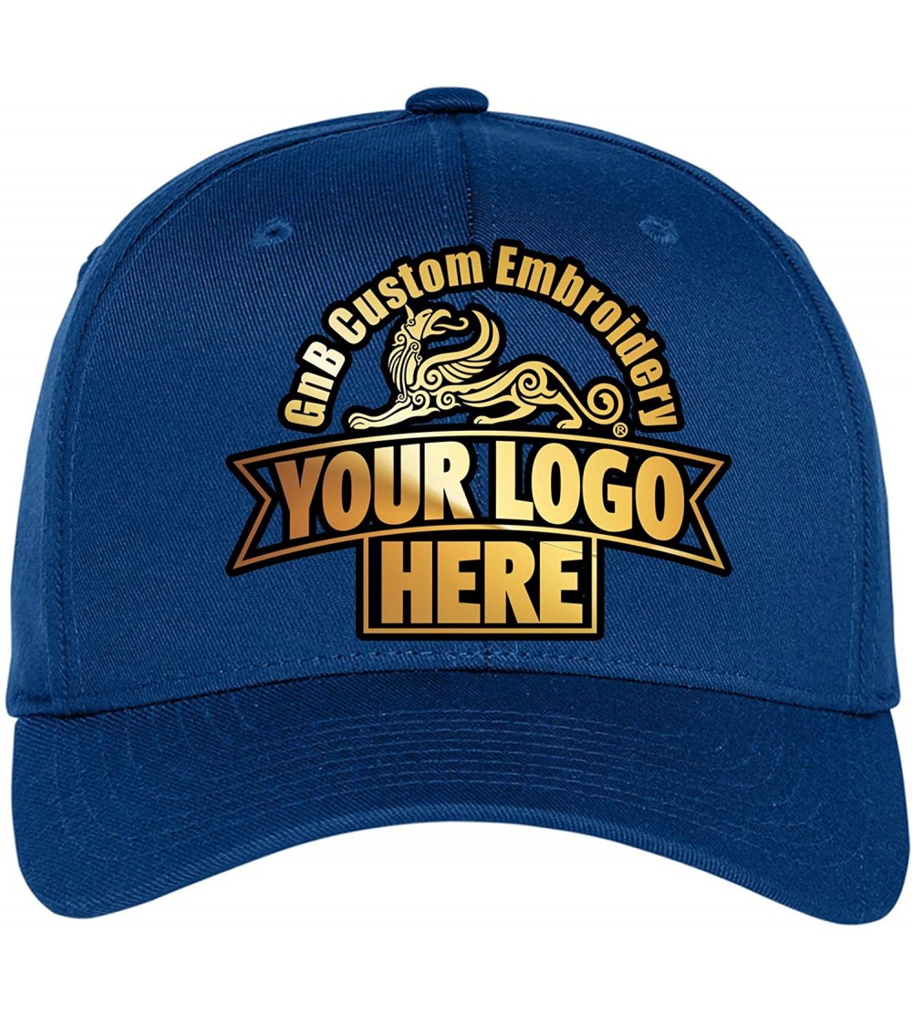 Visors Custom Hat 6277 and 6477 Flexfit caps Embroidered. Place Your Own Logo or Design - Royal - C118G9QUA3G $25.05